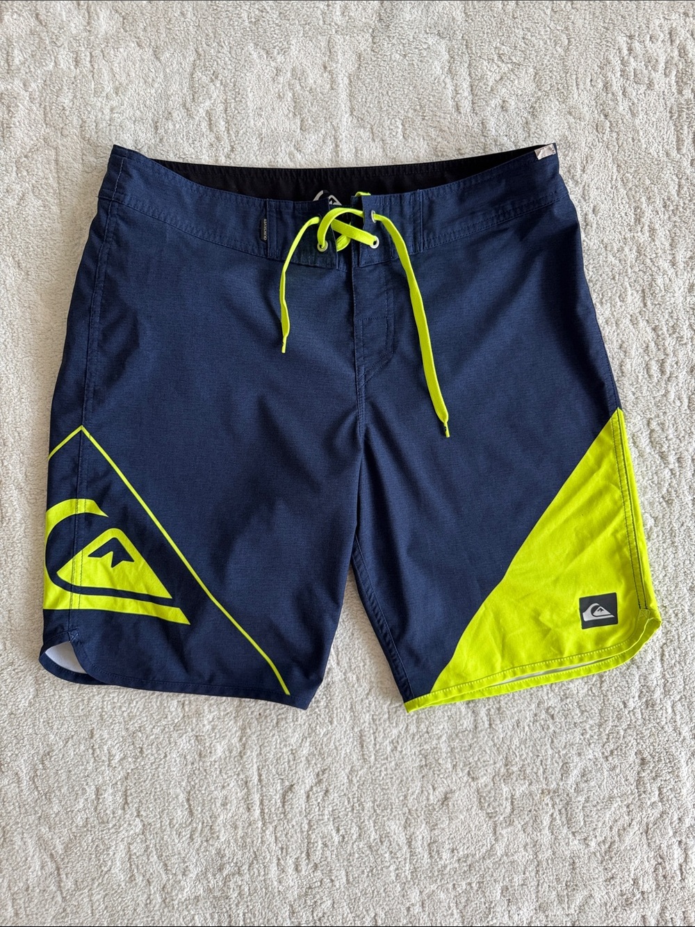 Quiksilver Navy & Neon Yellow Board Shorts